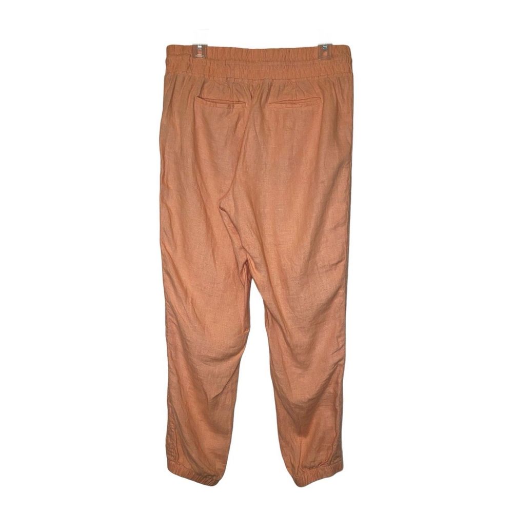 ATHLETA woman's size 10 Cabo linen peach drawstring jogger lightweight pants - Picture 3 of 13